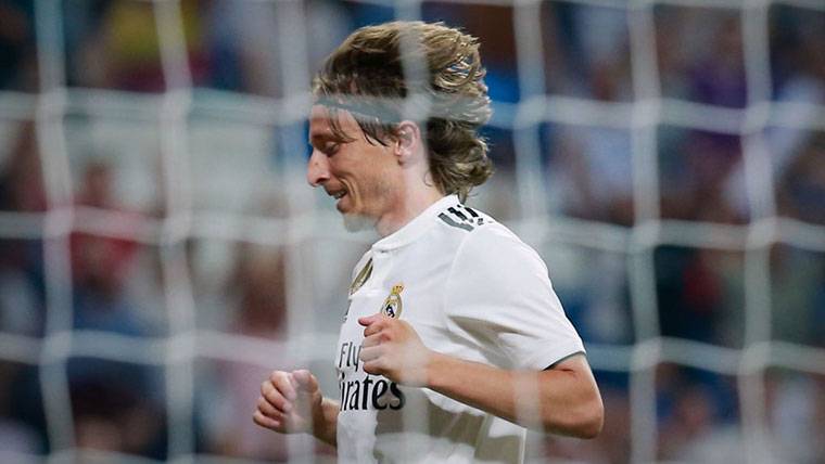 Luka Modric, durante un compromiso con el Real Madrid esta temporada