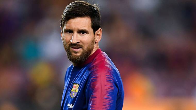 Leo Messi, durante el calentamiento antes de un partido con el FC Barcelona