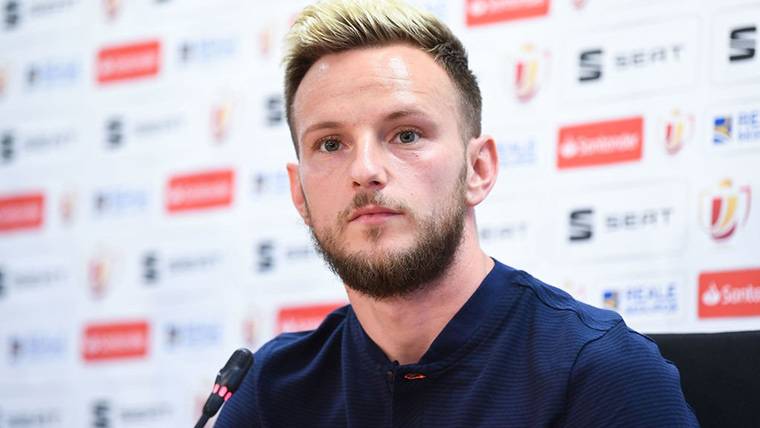 Ivan Rakitic, during a press conference with the FC Barcelona