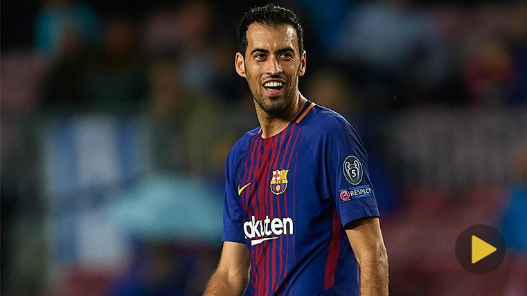 Sergio Busquets in a party with the FC Barcelona