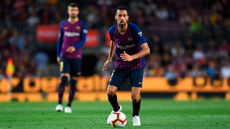 Sergio Busquets en un partido con el FC Barcelona