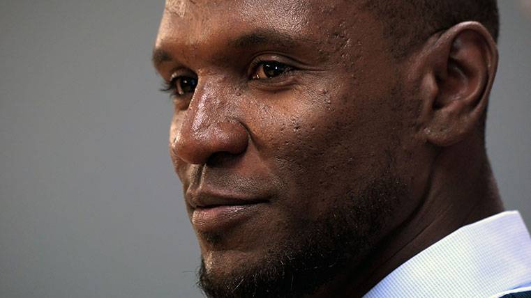 Éric Abidal en su presentación como secretario técnico del FC Barcelona