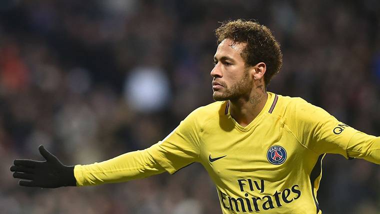 Neymar Jr, celebrando un gol con el Paris Saint-Germain