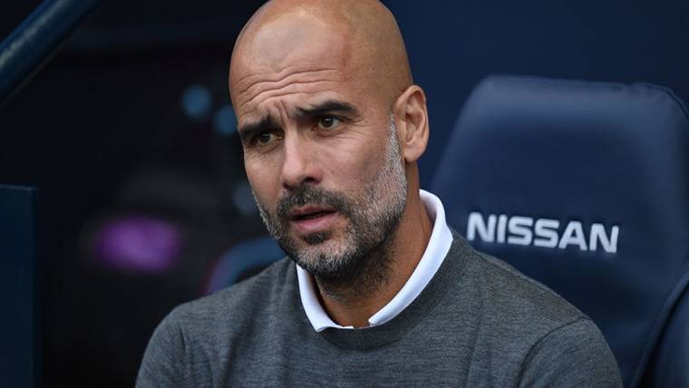Pep Guardiola, durante un partido del Manchester City