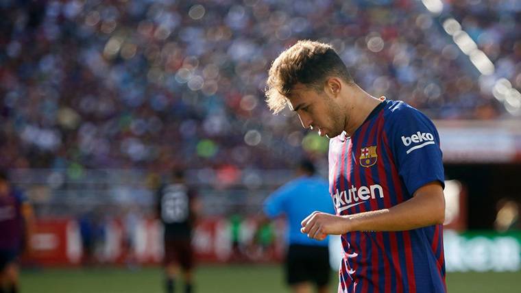 Munir El Haddadi, durante un compromiso con el FC Barcelona