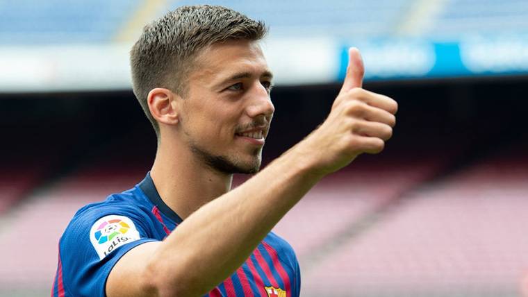 Clément Lenglet, during his presentation with the FC Barcelona