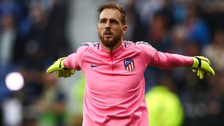 Jan Oblak, during a warming with the Athletic of Madrid