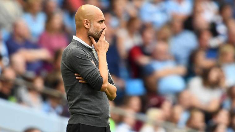 Pep Guardiola, durante un encuentro del Manchester City
