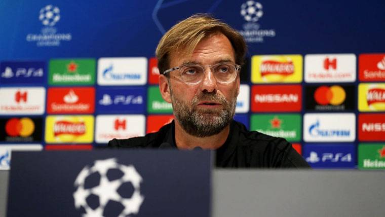 Jürgen Klopp, during a press conference in Champions League