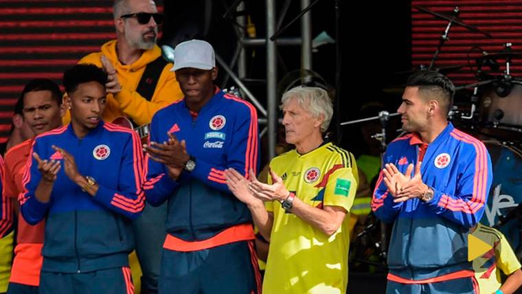 Yerry Mina, during the farewell of José Pekerman with Colombia
