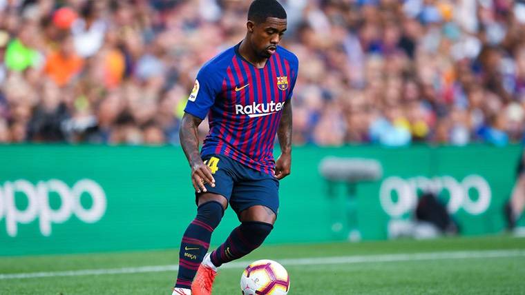 Malcom, durante un compromiso con el FC Barcelona