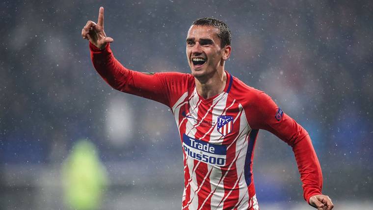 Antoine Griezmann, celebrating a goal with the Athletic of Madrid
