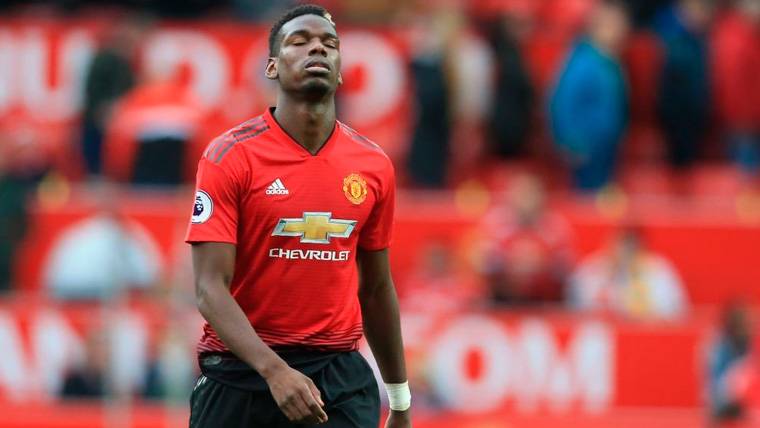 Paul Pogba en un partido del Manchester United