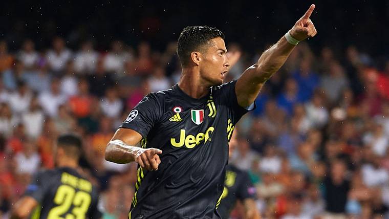 Cristiano Ronaldo, celebrando un gol marcado con la Juventus