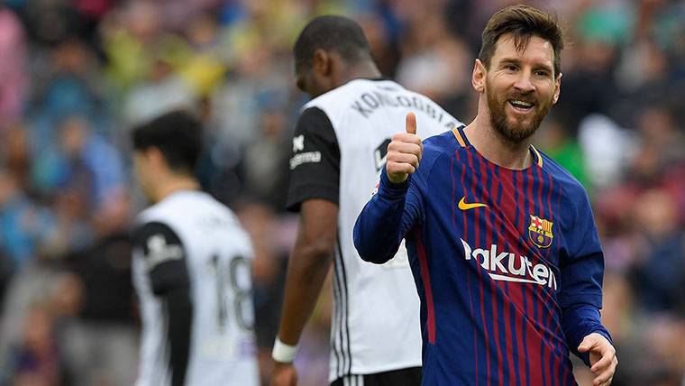 Leo Messi en un partido del FC Barcelona