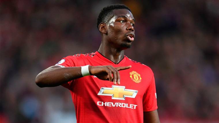 Paul Pogba en un partido del Manchester United