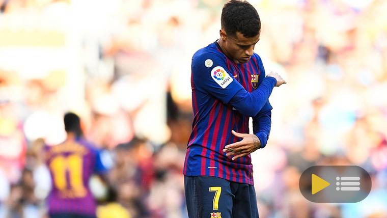 Philippe Coutinho, regretting a wrong occasion against the Athletic