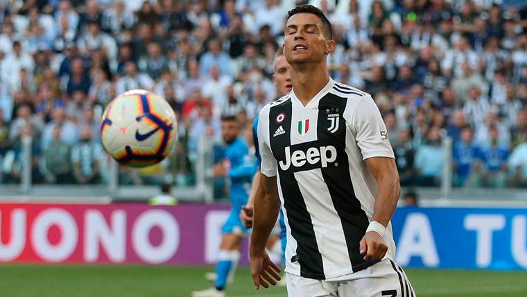 Cristiano Ronaldo se lamenta en un partido de la Juventus