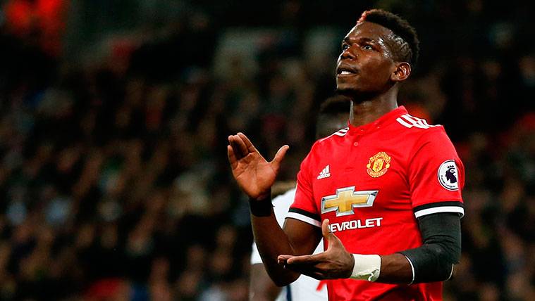 Paul Pogba en un partido del Manchester United