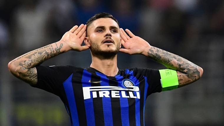 Mauro Icardi, celebrating a target with the Inter of Milan