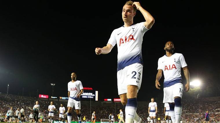 Christian Eriksen, tras un amistoso contra el FC Barcelona en pretemporada