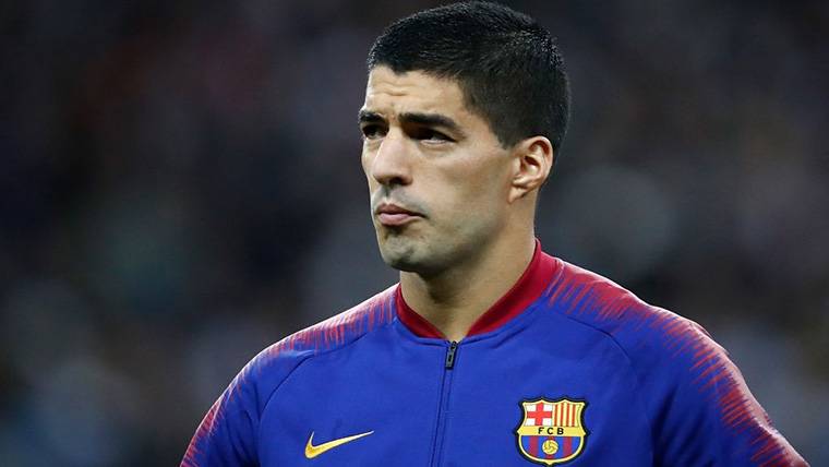 Luis Suárez, during a warming with the FC Barcelona