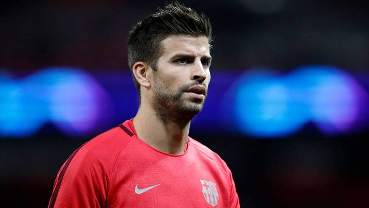 Gerard Piqué, antes de un partido con el FC Barcelona en Champions