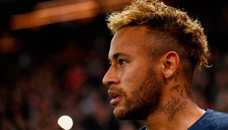 Neymar Jr of Paris Saint-Germain reacts during the French Ligue 1... |  Neymar jr hairstyle, Neymar jr, Neymar jr instagram