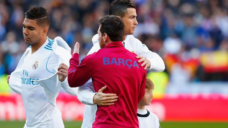 Cristiano Ronaldo y Leo Messi, cara a cara en un Clásico