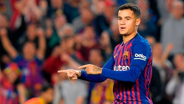 Philippe Coutinho en un partido del FC Barcelona