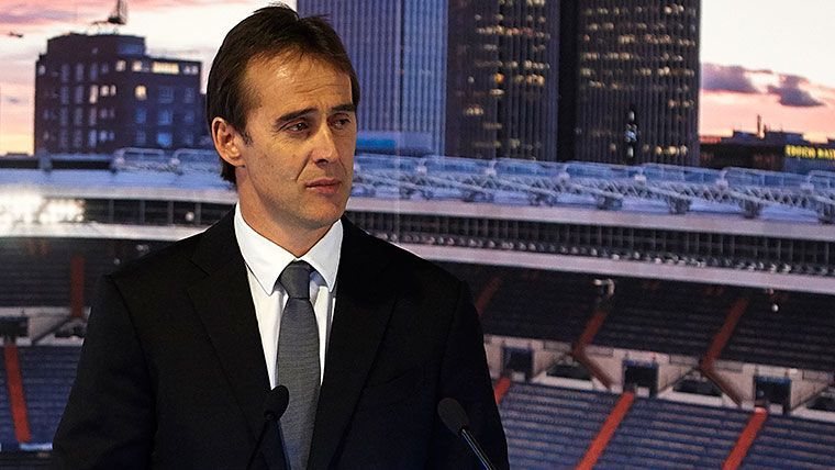 Julen Lopetegui en su presentación como nuevo técnico del Real Madrid
