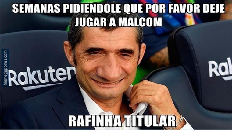 Meme Of Ernesto Valverde after the Inter-Barça