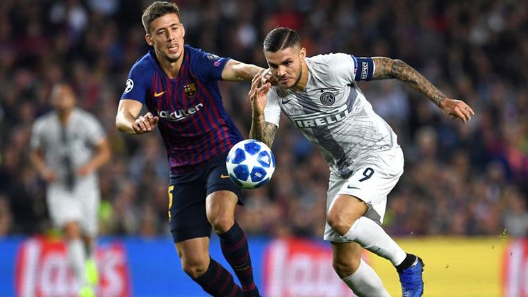 Clément Lenglet, defending to the Barça of an attack of Icardi