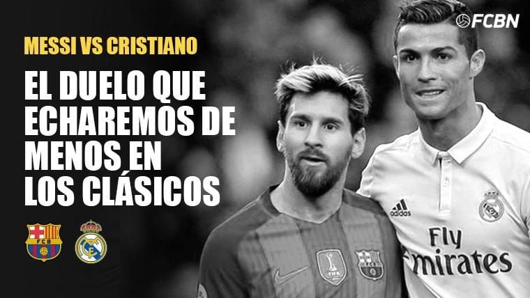 Leo Messi and Cristiano Ronaldo, during a Classical Barcelona-Madrid