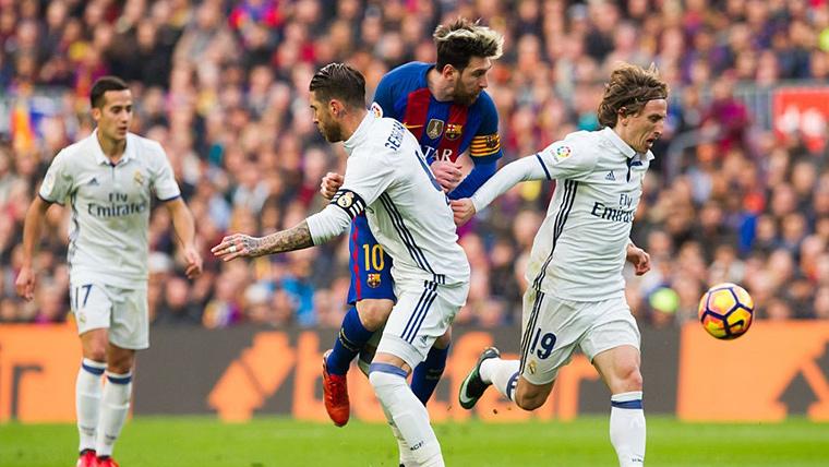 Sergio Ramos y Leo Messi, cara a cara en un Clásico