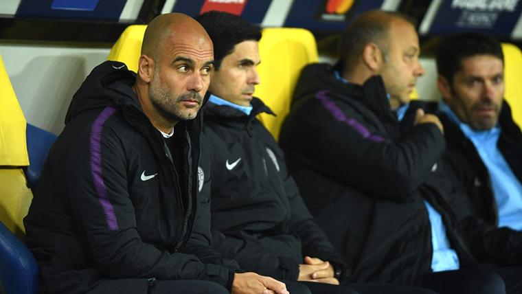 Pep Guardiola, during the party of the Manchester City against the Tottenham