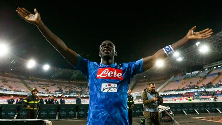 Kalidou Koulibaly celebra una victoria del Napoli