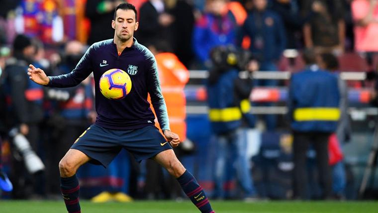 Sergio Busquets, during a warming with the FC Barcelona