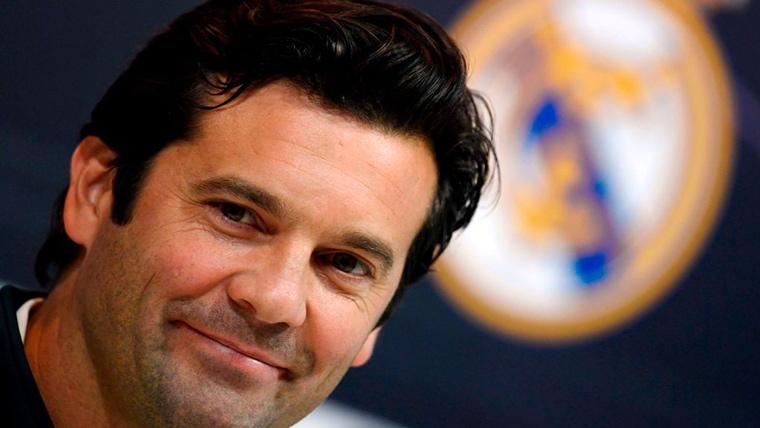 Santiago Solari, during a press conference with the Real Madrid
