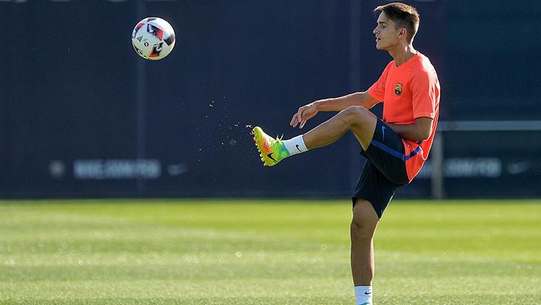 Denis Suárez, during a session of training with the Barça