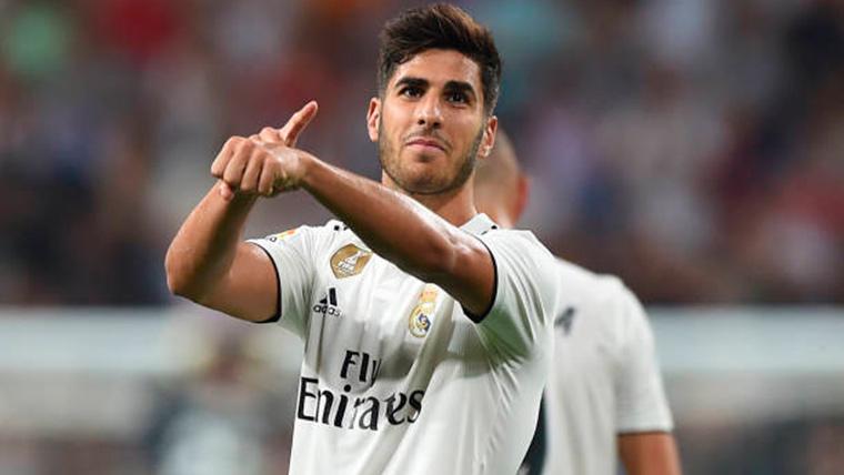 Marco Asensio, during a party with the Real Madrid