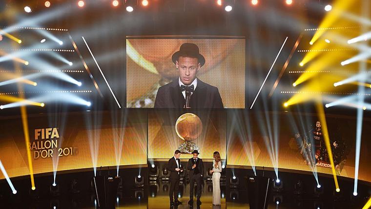 Neymar Jr, durante la gala del Balón de Oro en 2015