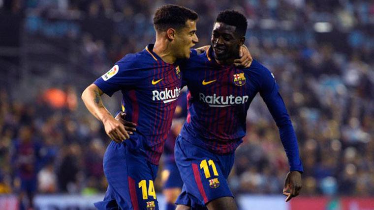 Dembélé, headline by in front of Coutinho