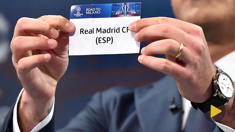 Papeleta del Real Madrid en el sorteo de Champions League