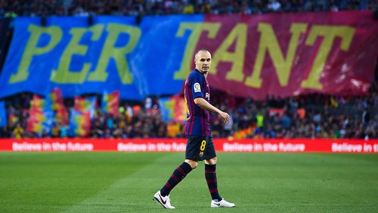 Andrés Iniesta, durante su despedida del FC Barcelona