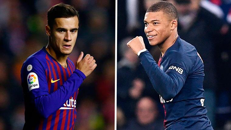 Philippe Coutinho and Kylian Mbappé, stars of Barcelona and Paris Saint-Germain