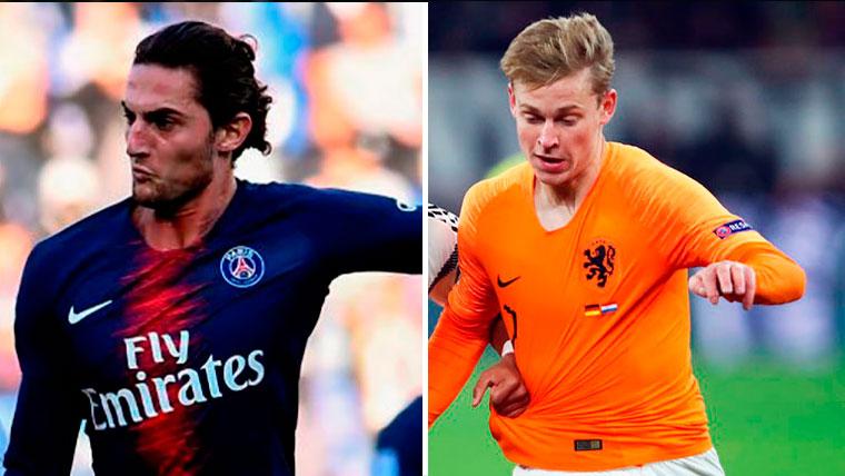 Adrien Rabiot and Frenkie of Jong, more near of the FC Barcelona