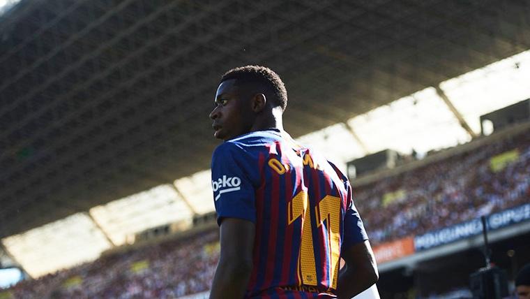 Ousmane Dembélé, durante un partido de Liga con el FC Barcelona