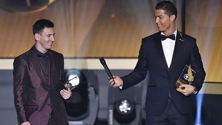 Leo Messi y Cristiano Ronaldo, durante una gala del Balón de Oro