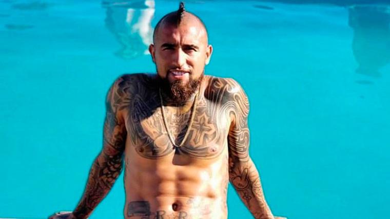 Arturo Vidal, in a photography published in the social networks
